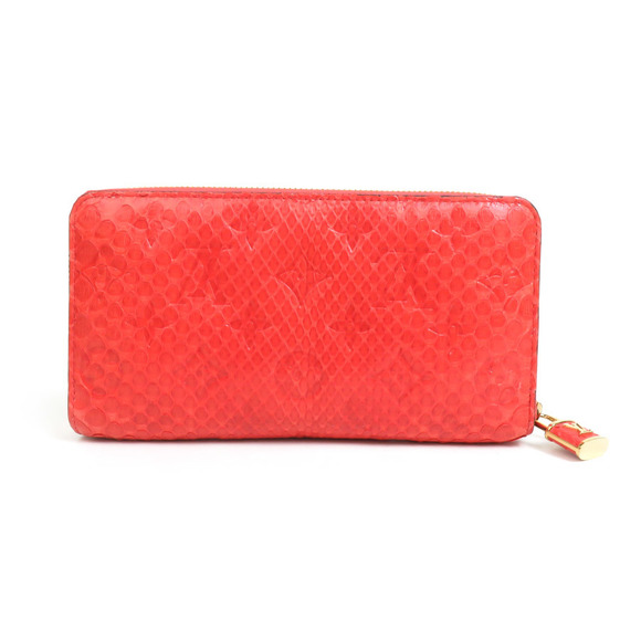 Louis Vuitton Zippy Wallet Python Long Wallet Orange - Picture 2 of 5